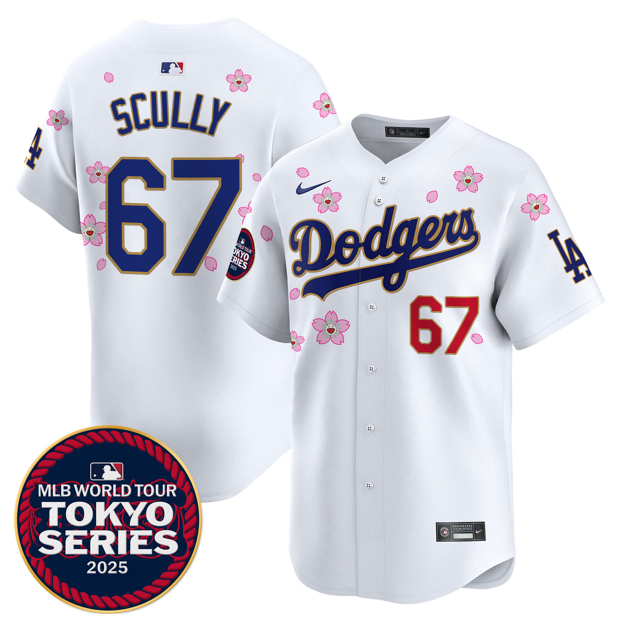 Men Los Angeles Dodgers #67 Scully Tokyo Series white Limited Stitched 2025 Jersey->los angeles dodgers->MLB Jersey